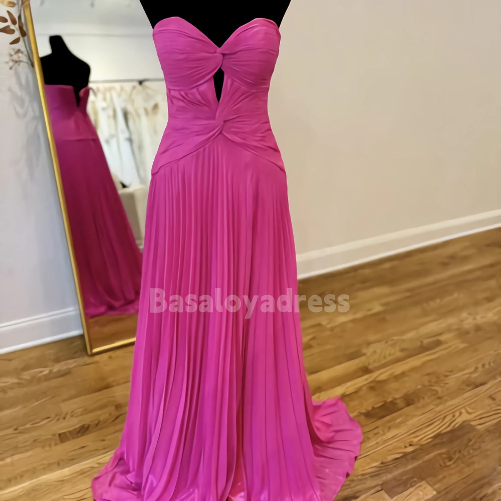 BDES00011 A-line Off Shoulder Sweetheart Neckline Pleated Floor-Length Prom Dress