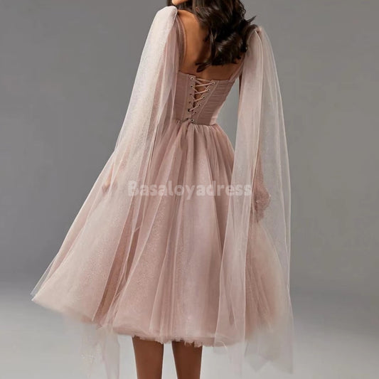 BSD00011 Teen Princess Rose Pink Color Glitter Off Shoulder Tulle Dress Homecoming Cocktail Dress