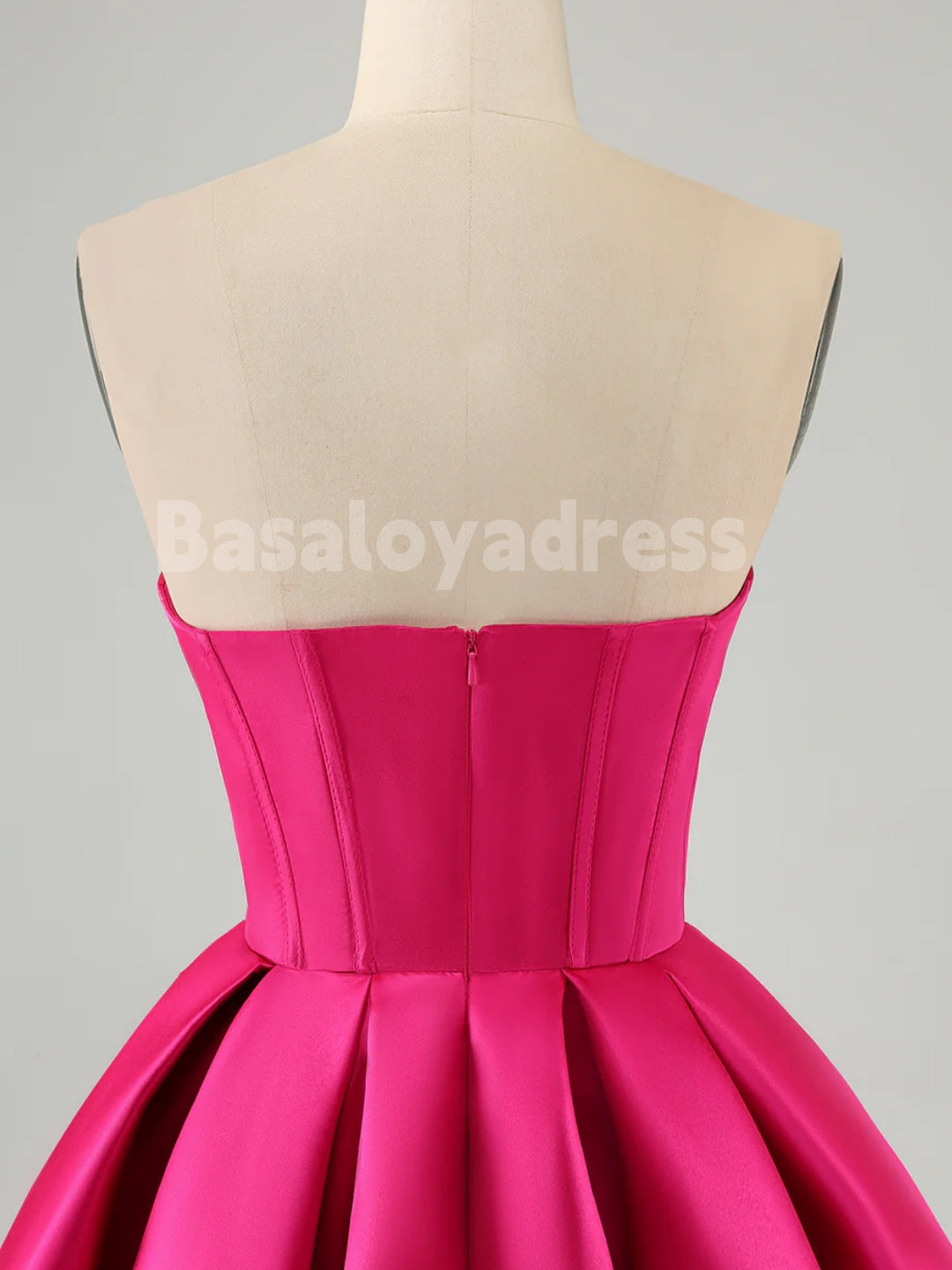 BSD00059 A Line Sweetheart Corset Sleeveless Short Fuchsia Homecoming Dress with Sequin Beading
