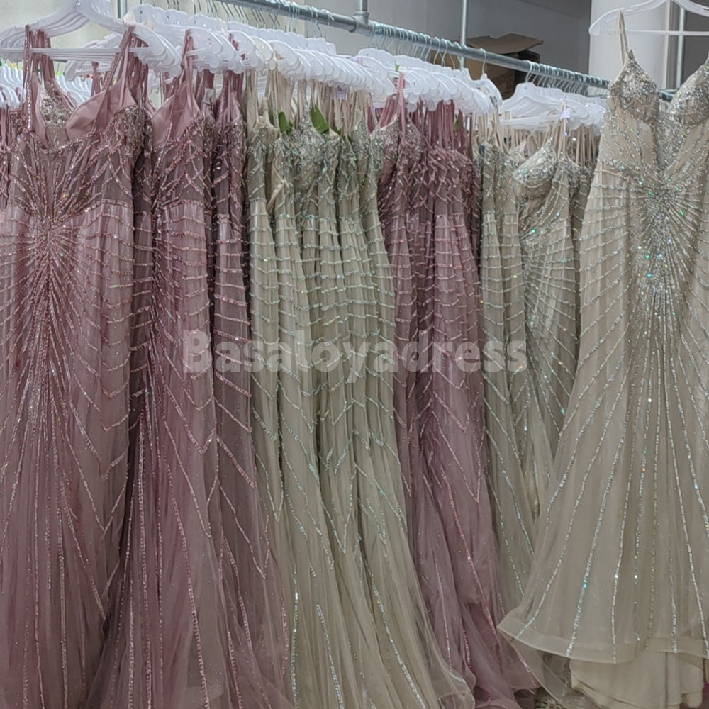 BDES00019 Custom made Sweetheart Neck Fitted Sheer Corset Long Bead Crystal Prom Dress Plus Size Dress