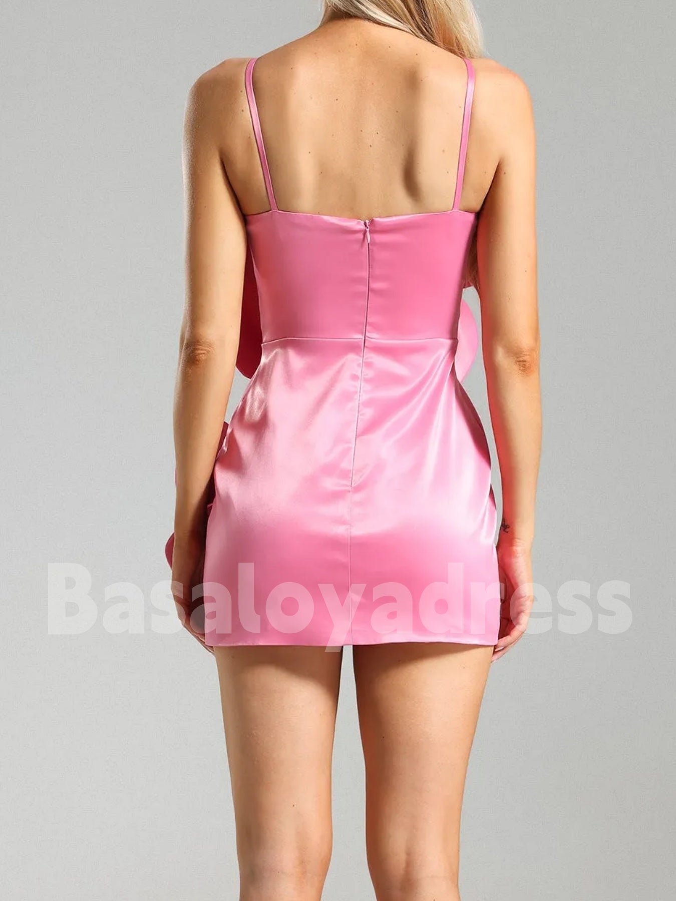 BSD00041 Design Hot Outdoor Rose Flower Satin Finish Hand Made 3D Floral Bustier Mini Dress Homecoming Dress