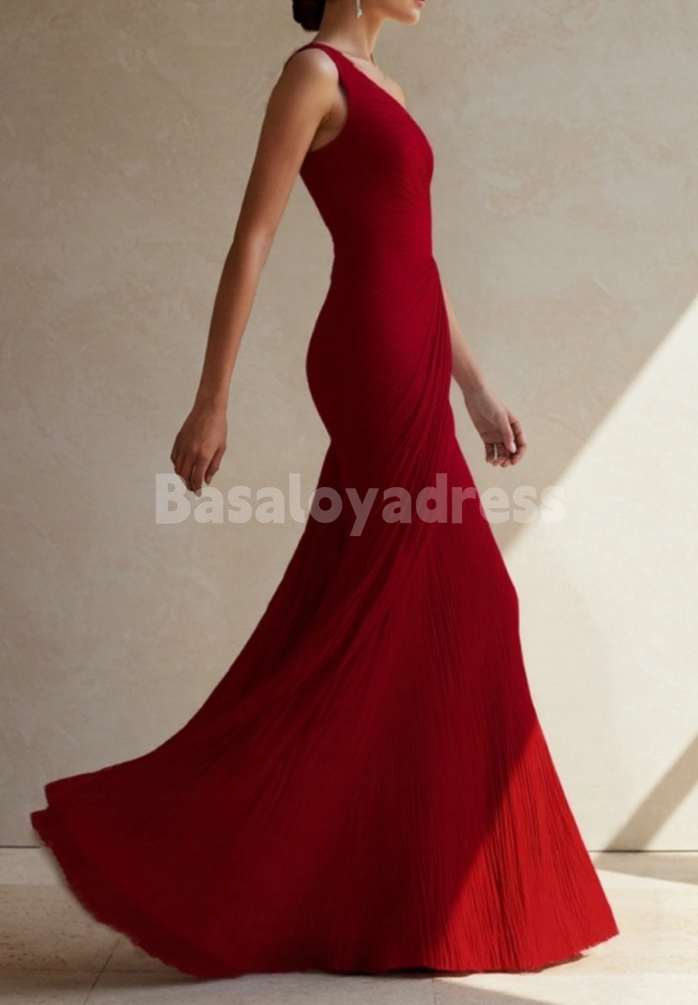 BDES00099 Women Evening Dress Formal High-end Party Prom Dresses One Shoulder Maxi Dress