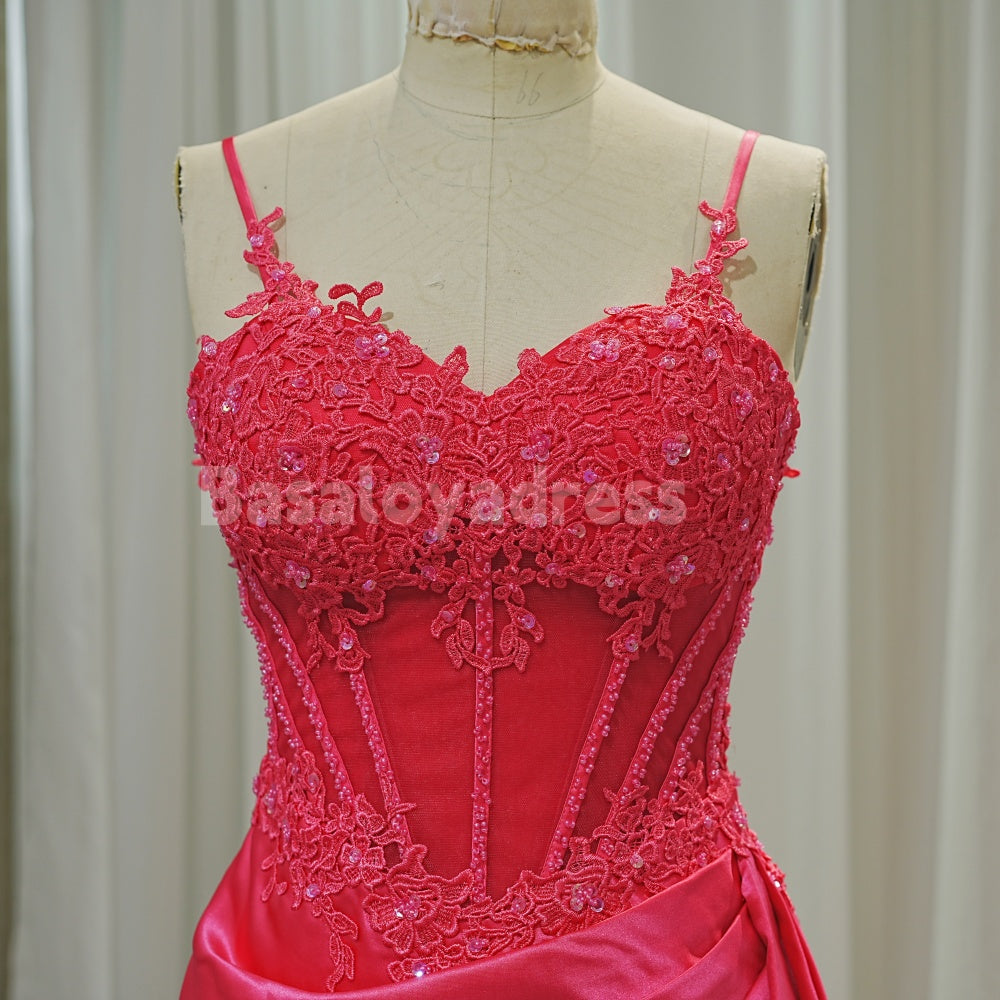 BSD00036 New 2026 Women Blue/Fuchsia Spaghetti Straps Corset Floral Tight Short Homecoming Dress