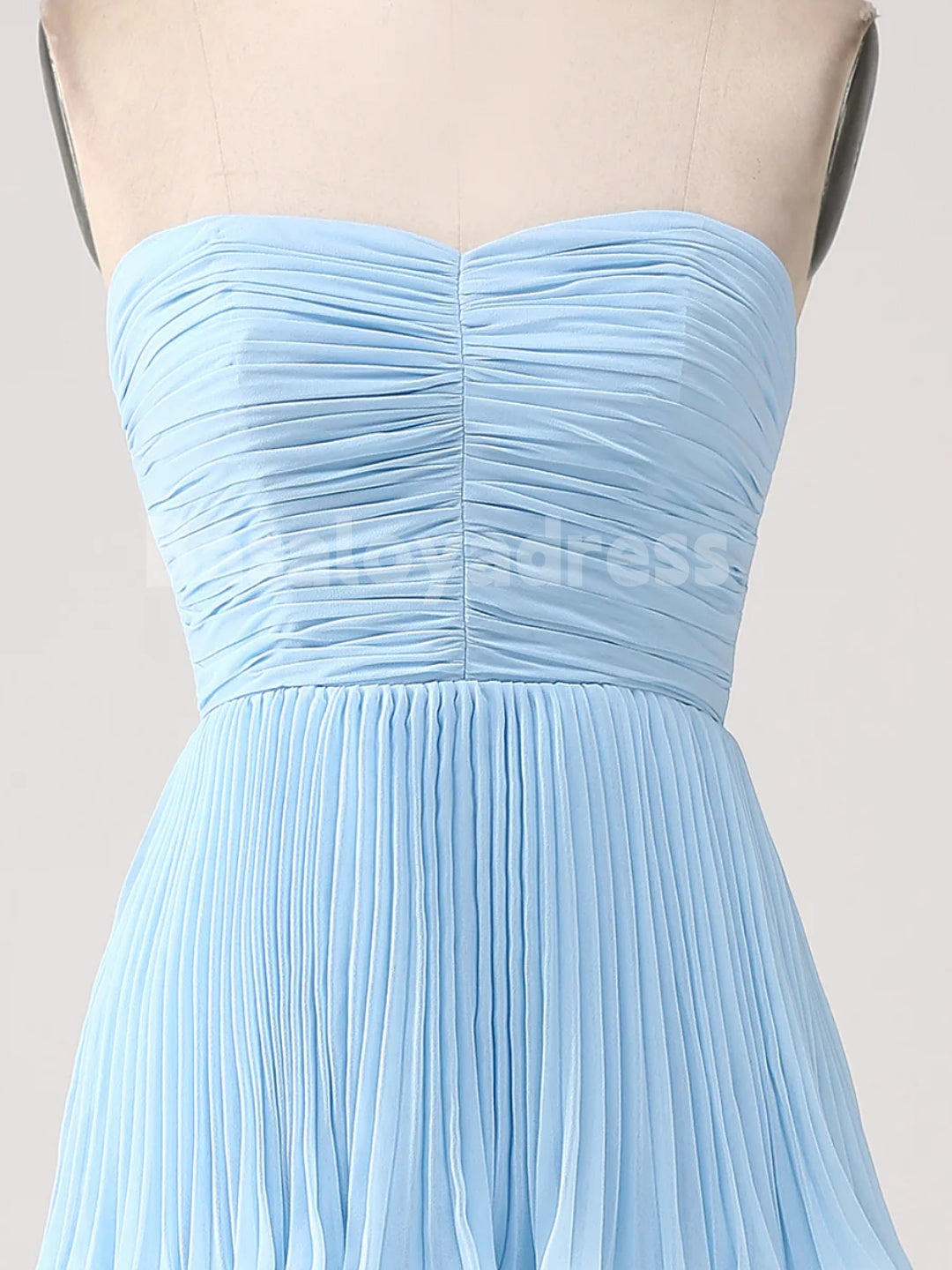 BDES00104 2025 A Line Chiffon Ruched Sweetheart Strapless Tiered Prom Dresses