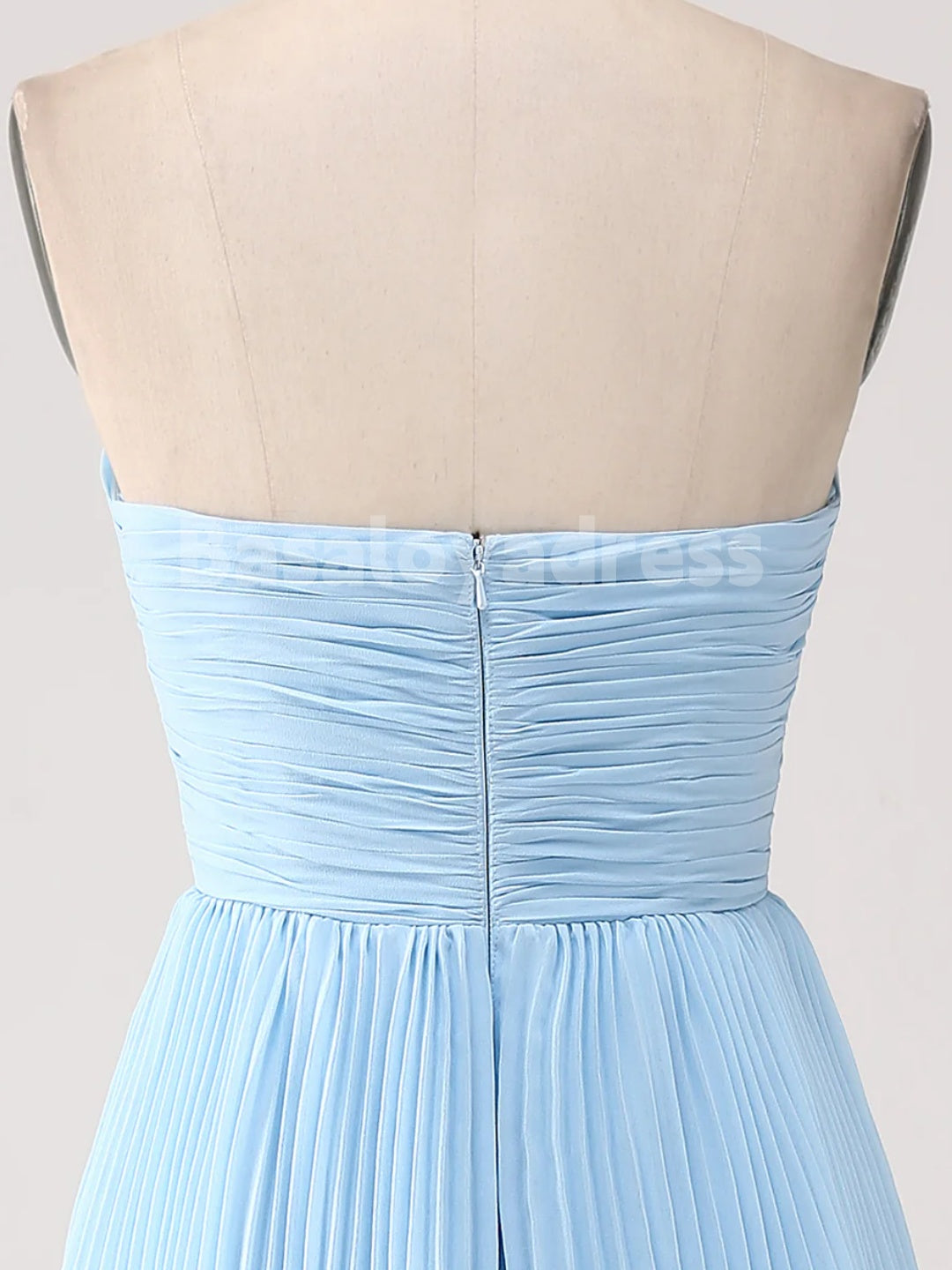 BDES00104 2025 A Line Chiffon Ruched Sweetheart Strapless Tiered Prom Dresses